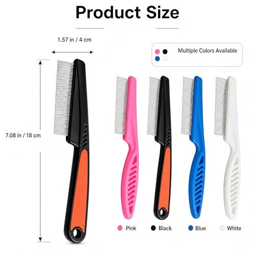 Fepibur 4-Pack Stainless Steel Fine-Tooth Combs for Hair and Scalp Care