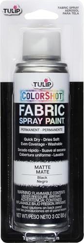 Tulip ColorShot Instant Fabric Spray Paint, Permanent Matte Black, 3oz