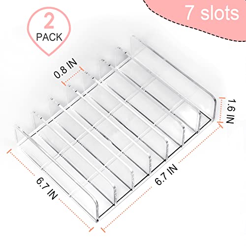 Vowcarol Acrylic Eyeshadow Palette Organizer - 2 Pack with 7 Sections