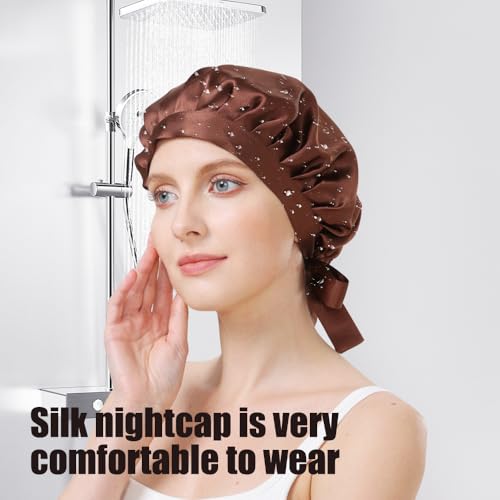 VASHOP Satin Sleep Bonnet with Adjustable Tie Soft Hair Care Cap