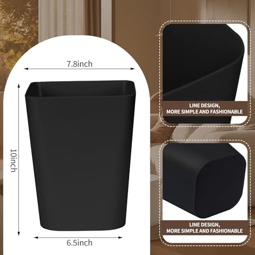 Small Trash Can 1.8 Gallon - Compact Plastic Wastebasket for Bathroom & Office