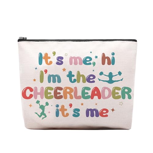 Cheerleader Makeup Bag Waterproof Canvas Cosmetic Pouch Cheer Gift