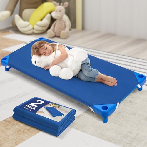 Comfyanno Fitted Cot Sheets for Daycare 2-Pack - Navy Blue
