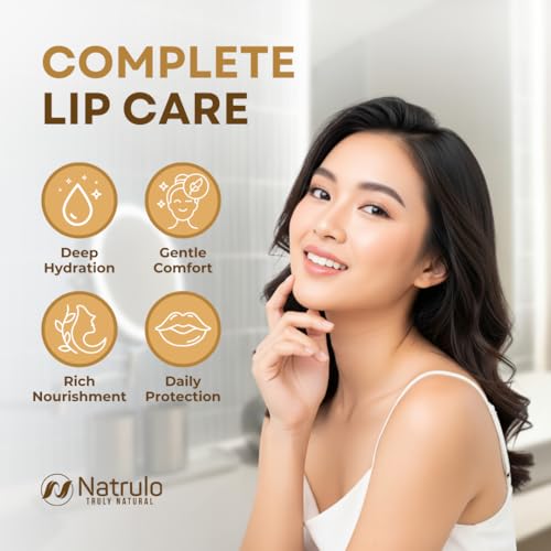 Natrulo Coconut Lip Balm – Moisturizing Beeswax Chapstick for Dry Cracked Lips