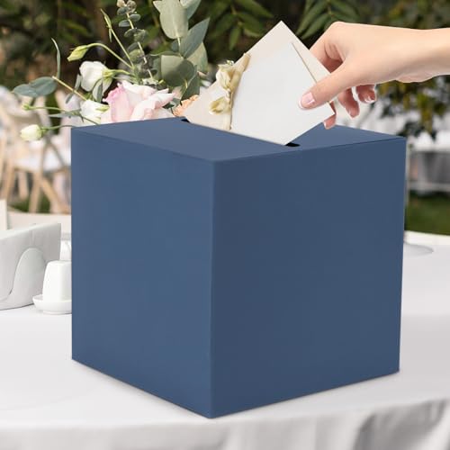 Navy Blue Card Box for Weddings & Events - 9.8" x 9.8"