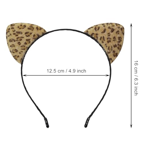 Penta Angel Leopard Print Cat Ears Headband for Costume and Cosplay