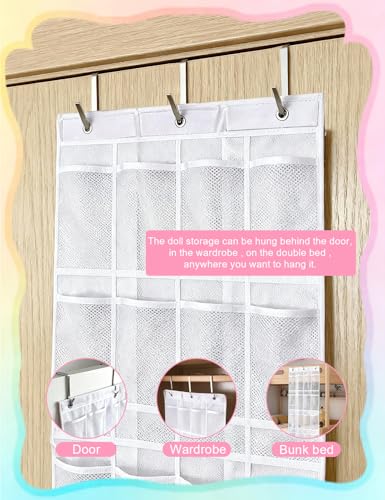 Zebrabox Hanging Over Door Toy Storage Organizer with 24 Pockets - White