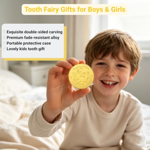 Meliatomia Tooth Fairy Gift Kit with Golden Coin, Pouch, and Letter