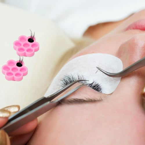 JJUNW 100-Piece Lash Glue Holder Flower Cups for Eyelash Extensions