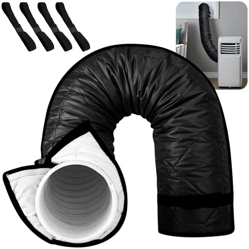 Black Quilting Air Conditioner Hose Cover - Insulated Hose Wrap