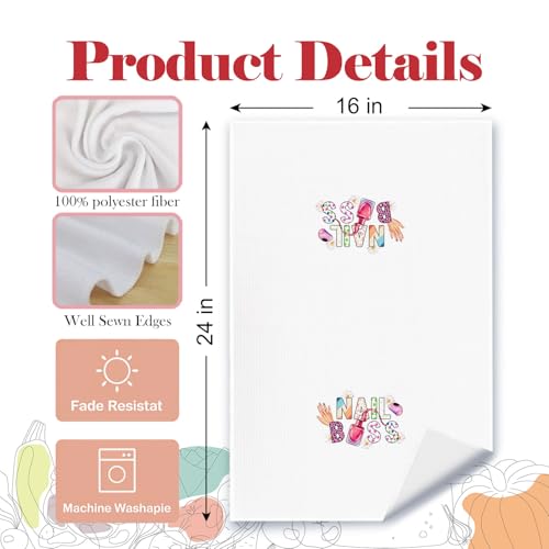 Nail Boss Decorative Hand Towels for Bathroom & Salon - 16x24 Inch