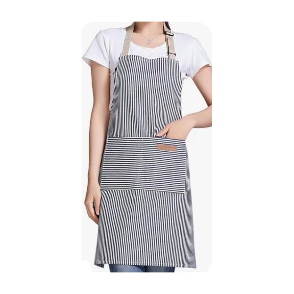 Adjustable Cotton Apron with 2 Pockets for Cooking & Crafts