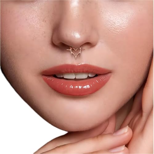 MissNity 16G Surgical Steel Hinged Septum Ring with Cubic Zirconia