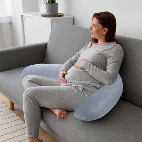TIESOME Round Body Pillow Cover - 47 Inch Soft Velvet Case with Zipper