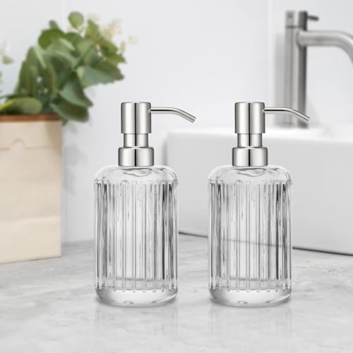 UHEY HOME 304 Stainless Steel Soap Dispenser Pump Replacement, 2 Pack, Silver