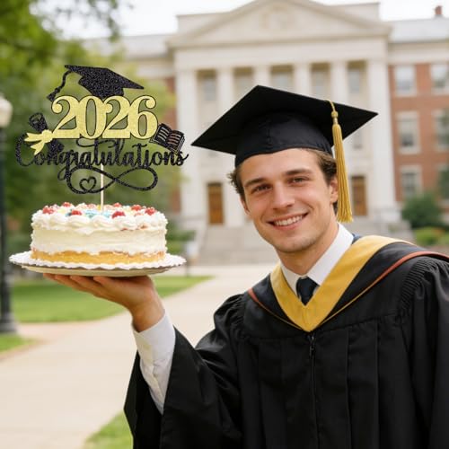 2026 Graduation Cake Topper - Congrats Grad Party Decor