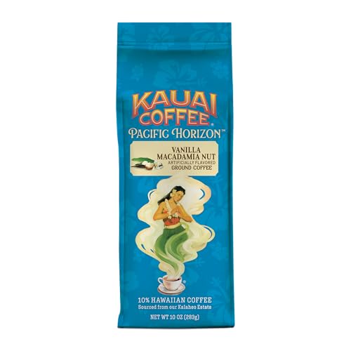 Kauai Coffee Ground Coffee - Vanilla Macadamia Nut, 10 oz Bag