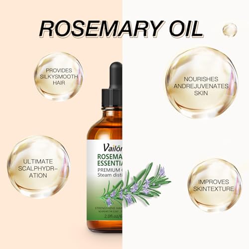 Vailontiss Rosemary Oil for Hair Growth & Scalp Strengthening - 2 Fl Oz