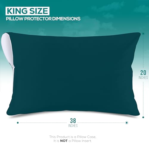 Utopia Bedding Waterproof King Pillow Protectors - Teal (Set of 2)