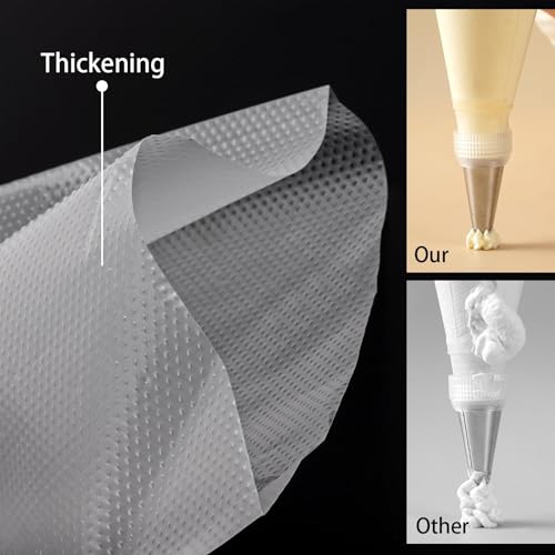 200 PCS Tipless Piping Bags - 12 & 16 Inch Disposable Pastry Bags for Cake Decorating