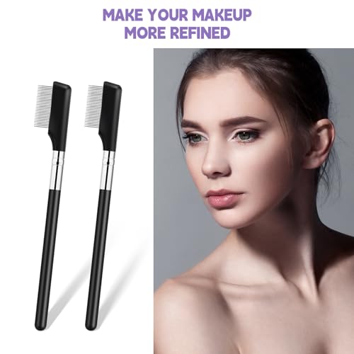 Metal Eyelash Comb Separator 2 Pack - Stainless Steel Lash Grooming Tool