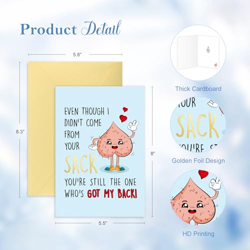 Funny Father's Day Card for Dad - Gold Foil Design 5.5x8"