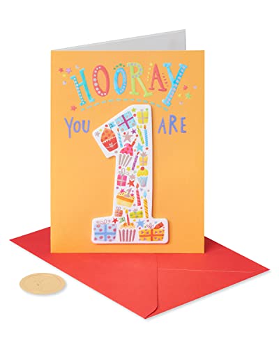 Papyrus 1st Birthday Card - Something To Celebrate Premium Keepsake