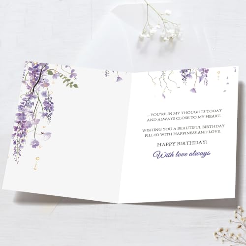 ICOOLYI Sister Birthday Card WY-587 – Heartfelt Gift with Floral Artwork