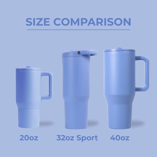 HydroJug Sport - 32oz Stainless Steel Tumbler with Straw | Vacuum Insulated & Leakproof, Light Blue