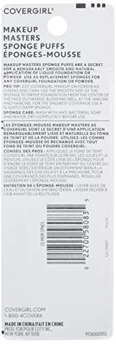 COVERGIRL Makeup Masters Sponge Puffs, 3 Count for Liquid and Powder