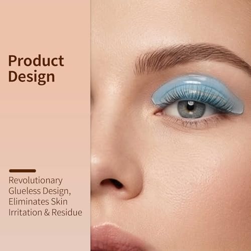 Silicone Lash Lift Shields - 2 Pairs Ultra-Thin Glueless Eyelash Perming Pads (Blue)