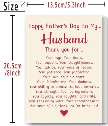 Sweet Father's Day Card for Husband - Unique Gift Idea