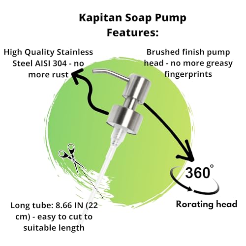 Kapitan Stainless Steel Soap Dispenser Pump Replacement, 28mm, Nickel