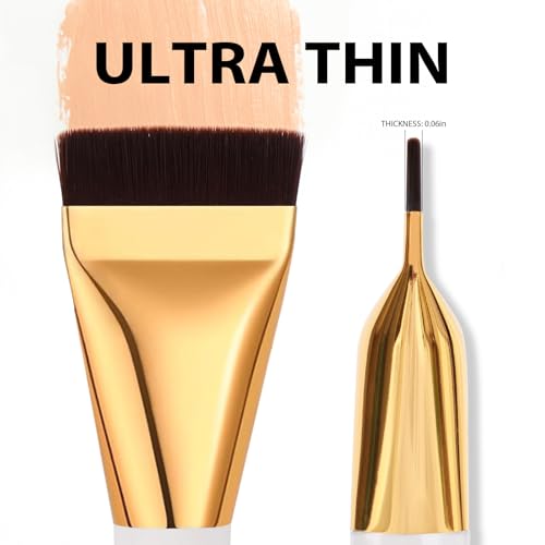Banidy Flat Foundation Brush & Spatula for Liquid Makeup (2 Pack)