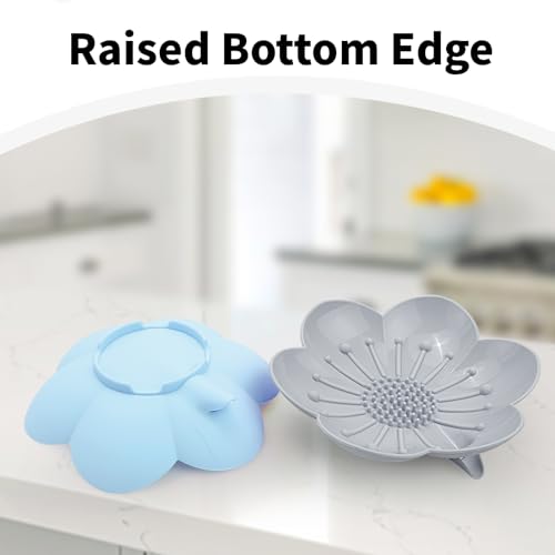 Mabnuby XL Self-Draining Soap Dish - Flexible Silicone Flower Holder