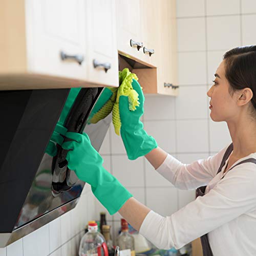 GAYISIC Reusable Kitchen Cleaning Gloves, Latex-Free Non-Slip - Large, 2 Pairs