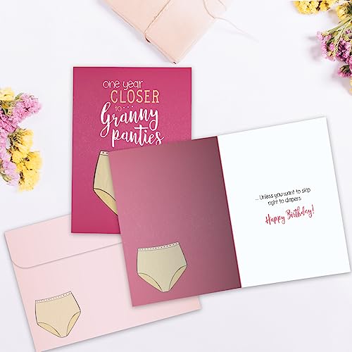 Granny Panties Birthday Cards - 2 Eco-Friendly 5"x7" Cards