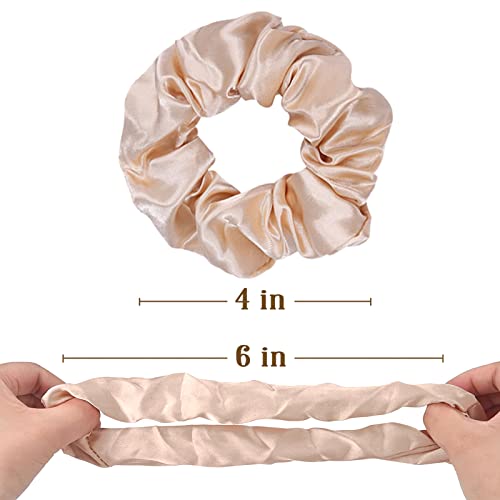 JOACHIO 12-Piece Satin Hair Scrunchies Soft Elastic Hair Ties Set