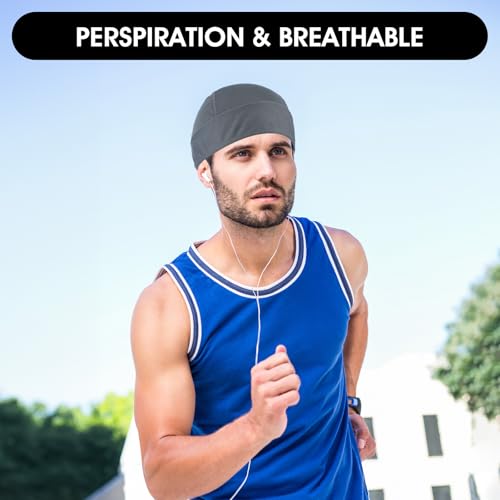 2Pcs Doo Rags for Men, Soft Head Wraps for Men, Cooling Helmet Liner Breathable Cooling Do Rag Beanie Cap Hat