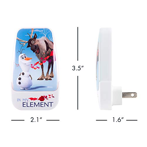 Disney Frozen 2 LED Night Light - Olaf & Sven, Blue/White, Plug-in