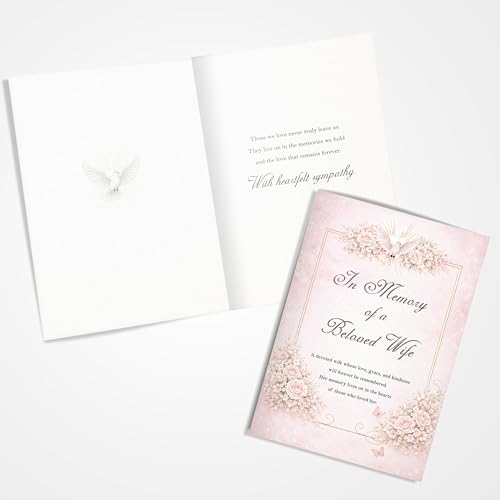 Memorial Sympathy Card for Beloved Wife with Verse - A5 Size