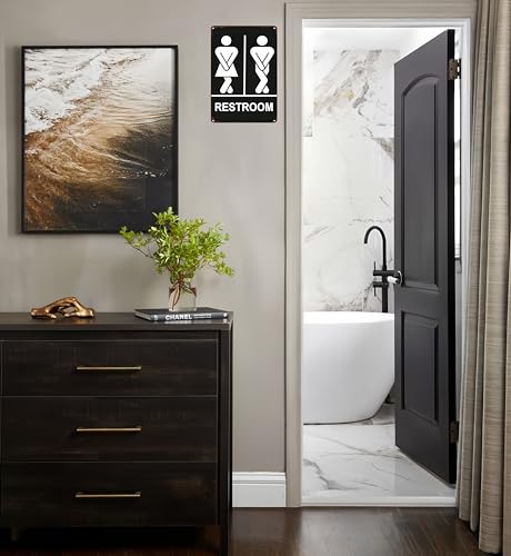 Funny Restroom Tin Sign for Bathroom Humor - 8x12 Inch
