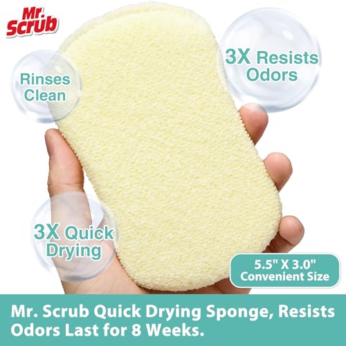 Mr. Scrub Odor-Resistant Kitchen Sponges 12-Pack, Non-Scratch