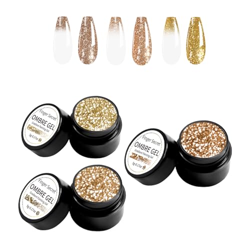 Finger Secret 3-Color Ombre Gel Nail Polish Set for Gradient Art