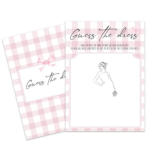 Blush Pink Bow Bridal Shower Game Cards - Find The Dress 25 Pack
