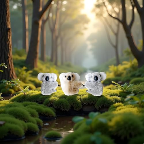 Plush Koala Hair Claw Clips Set of 3 Cute Cartoon Mini Hair Barrettes