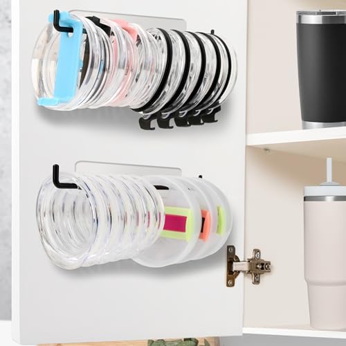 Tumbler Lid Organizer - 2 Pack Self-Adhesive Kitchen Storage