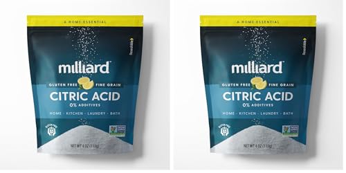 Milliard Citric Acid - 100% Pure Food Grade Non-GMO, 4oz (Pack of 2)