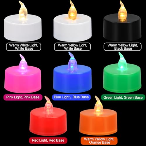 KOABY LED Tea Lights - Battery Operated Flickering Warm White - 12 to 400 Pack