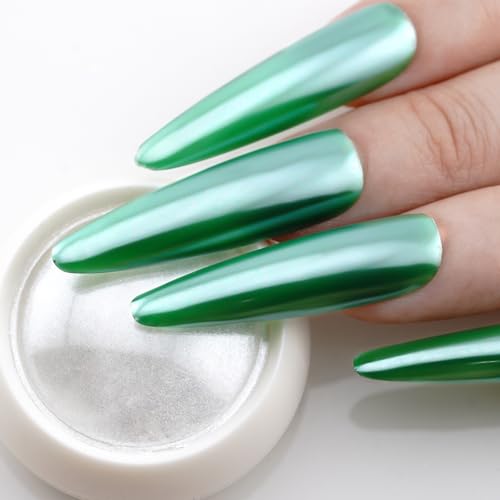 FSIXCL Pearl White Nail Chrome Powder Metallic Mirror Effect Pigment